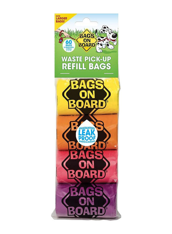 

Bags on Board Rainbow Waste Pick-Up Refill Bags, 60 Bags, Multicolour
