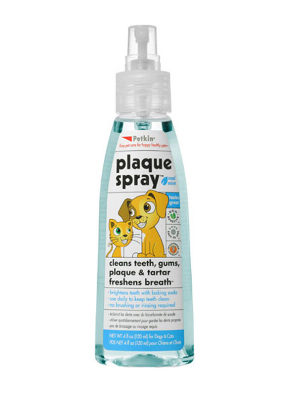 

Petkin Mint Flavor Pet Plaque Cool Spray for Cleaning Teeth, 120 ml, Blue