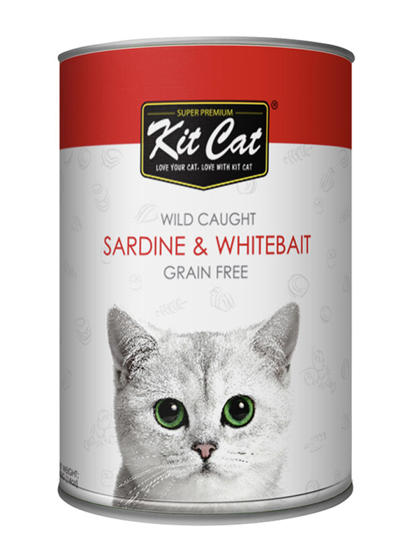 Kit Cat Wild Caught Sardine & White Bait Wet Cat Food, 400g