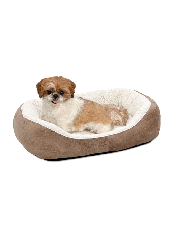 

Midwest 75 x 57 x 13cm Quiet Time Cats & Dog Bed, Medium, Brown/White