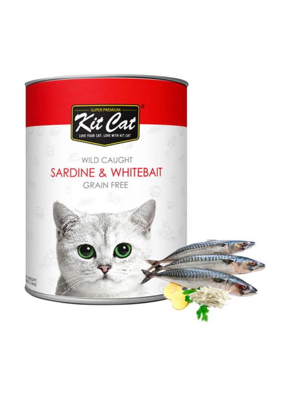 Kit Cat Wild Caught Sardine & White Bait Wet Cat Food, 400g