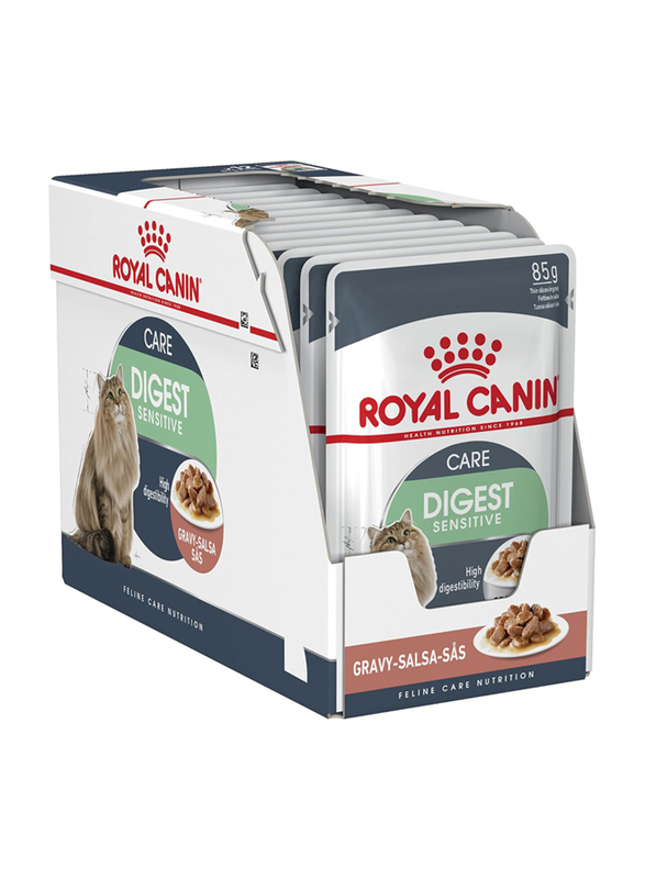 Royal Canin Feline Care Nutrition Digest Sensitive Care Gravy Adult Wet Cat Food, 12 x 85g