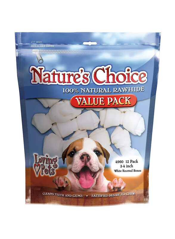 

Loving Pets Nature's Choice Rawhide Knotted Bone Chews Dry Dog Food, 12 Pieces