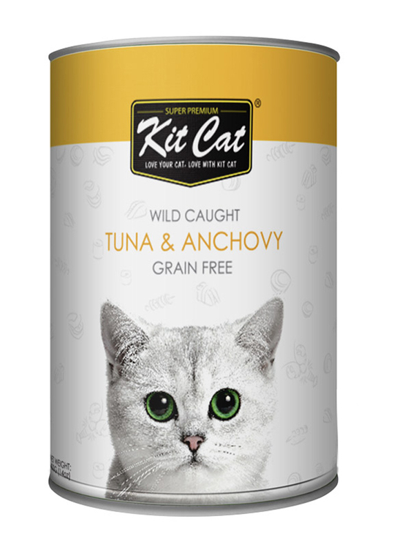 Kit Cat Wild Caught Tuna and Anchovy Grain Free Wet Cat Food, 400g