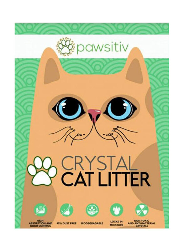 

Pawsitiv Crystal Cat Litter with Baby Powder Scent, 16L, Green