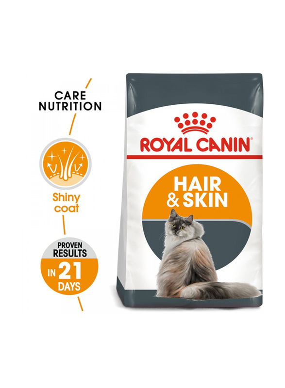 Royal Canin Feline Care Nutrition Hair & Skin Cat Dry Food for Healthy Shiny Coat, 4 Kg