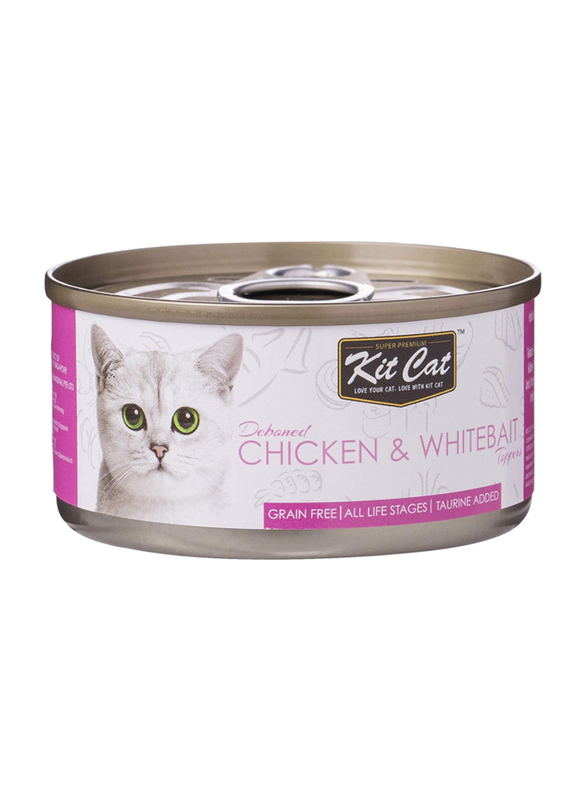 Kit Cat Deboned Chicken & Whitebait Toppers All Life Stages Wet Cat Food, 80g