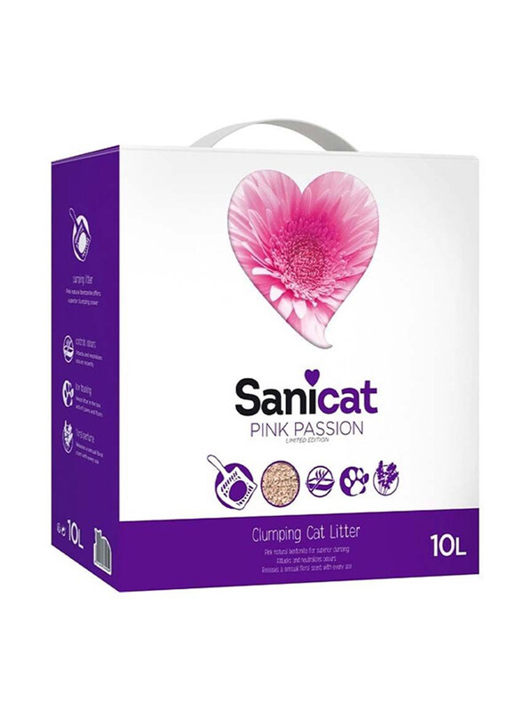 

Sanicat Pink Passion Clumping Cat Litter, 10L, Multicolour