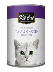 Kit Cat Wild Caught Tuna and Chicken Grain Free Wet Cat Food, 400g