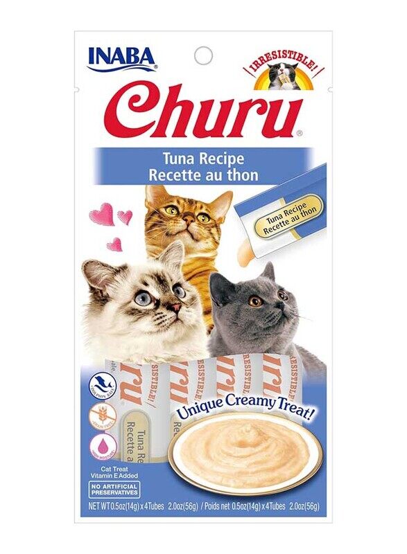 

Inaba Churu Creamy Treats with Tuna Wet Cat Food, 4 x 14g