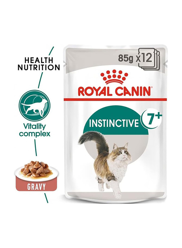 Royal Canin Feline Health Nutrition Instinctive Chunks in Gravy Adult Wet Cat Food, 12 x 85g