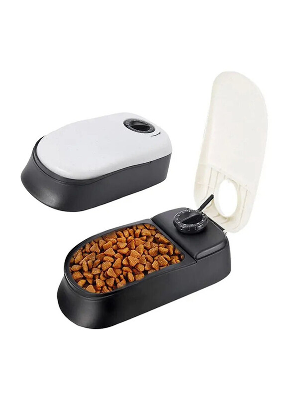 

Pawise Automatic Cat Feeder Bowl, 300ml, White/Black
