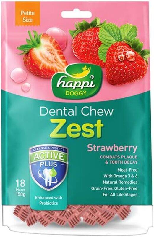

HAPPI DOGGY DENTAL CHEW ZEST STRAWBERRY 150GRM