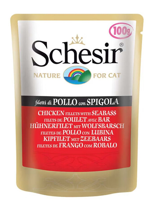 

Schesir Chicken Fillets with Seabass Wet Cat Food, 100g