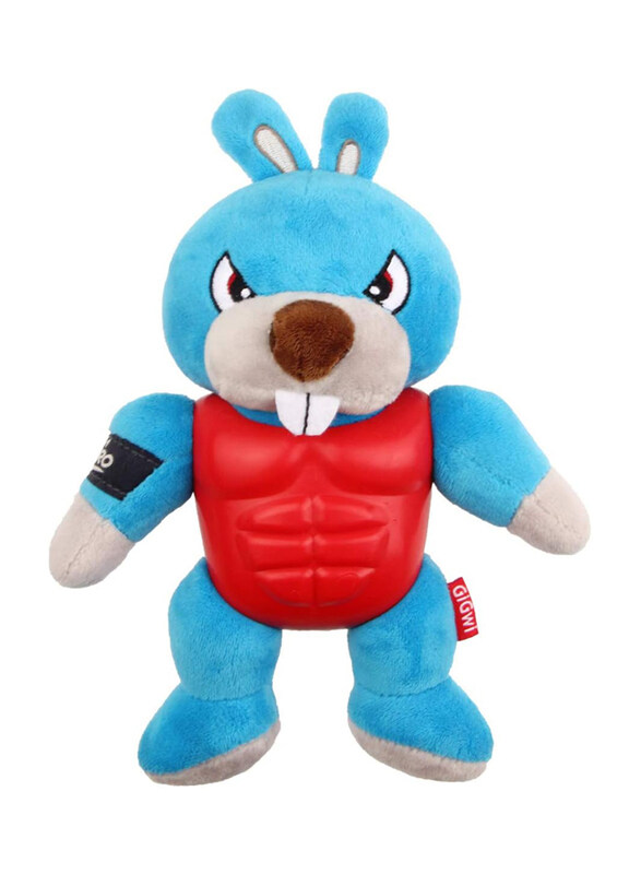 

Gigwi I'm Hero Plush Squeaky Dog Toy, Medium, Blue/Red