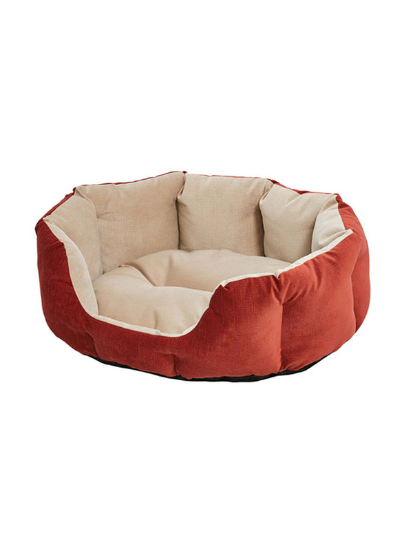 

Midwest Quiet Time Pet Bed, 68 x 55 x 25cm, Brown/Red