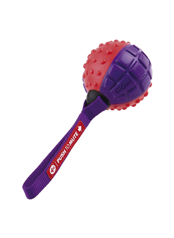 

Gigwi Push to Mute Squeaky Dog Toy, Red/Violet