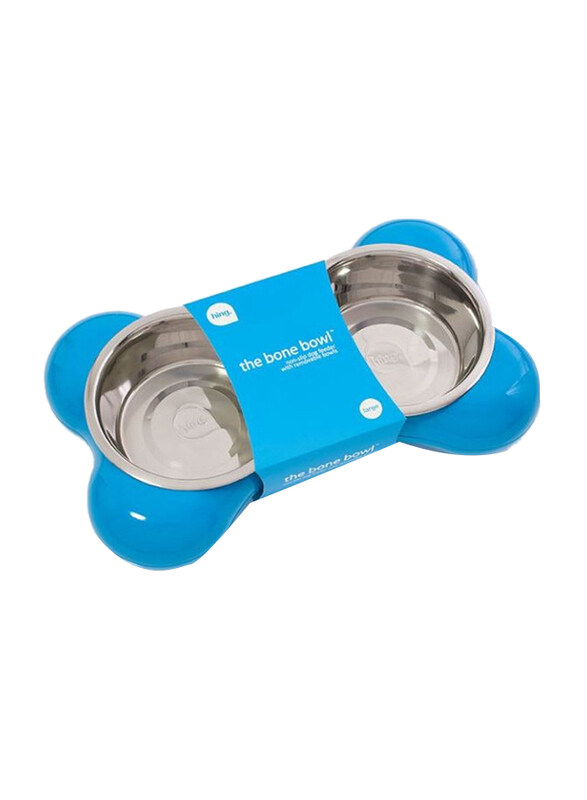 

Hing The Bone Dual Dog Bowl, Small, 160ml, Blue