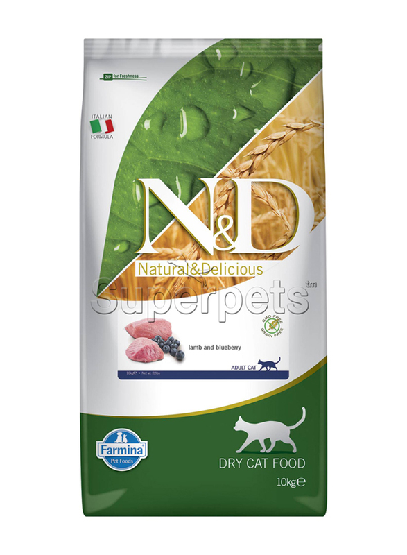 Farmina N & D Prime Lamb & Blueberry Adult Cat Dry Food, 10 Kg