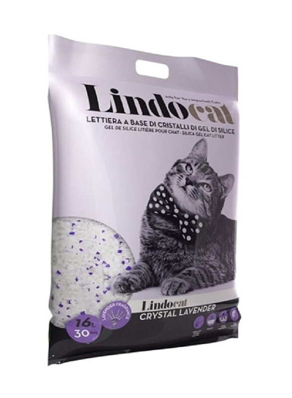 

Lindocat Cat Lavender Scented Ultra Absorbent Silica Gel Crystal Litter, 16 Liters, Lavender