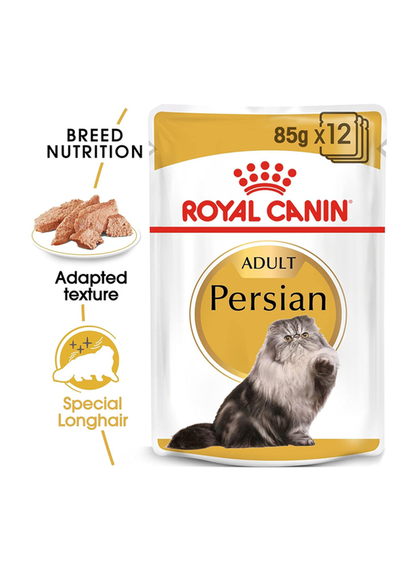 Royal Canin Feline Breed Nutrition Persian Adult Wet Cat Food, 1+ Years, 12 x 85g