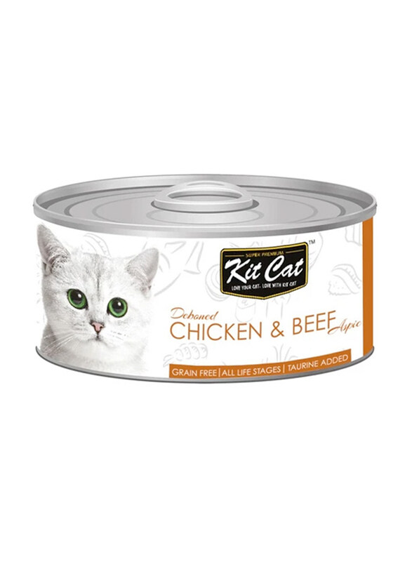 

Kit Cat Super Premium Deboned Wet Cat Food with Chicken & Beef for All Life Stages, 80g