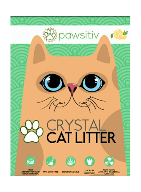 

Pawsitiv 8L Lemon Scent Biodegradable Crystal Cat Litter, 8 Litre, Multicolour