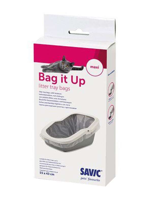 

Savic 55 x 43cm Cat Bag it Up Maxi Litter Tray Bags with Fasteners, 12 Pieces, White