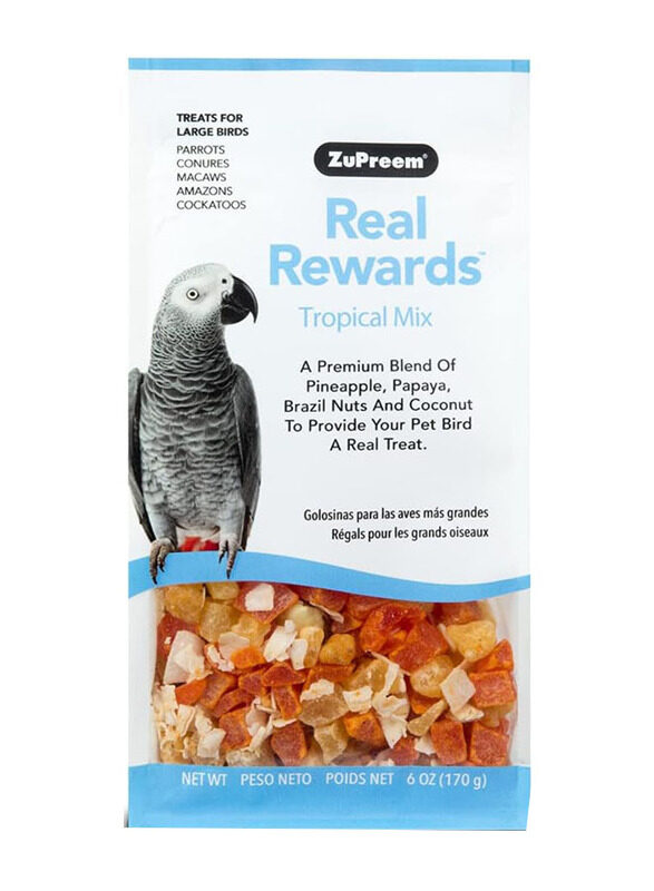 

Zupreem Real Rewards Tropical Mix Treats for Large Dry Bird Food, 170g
