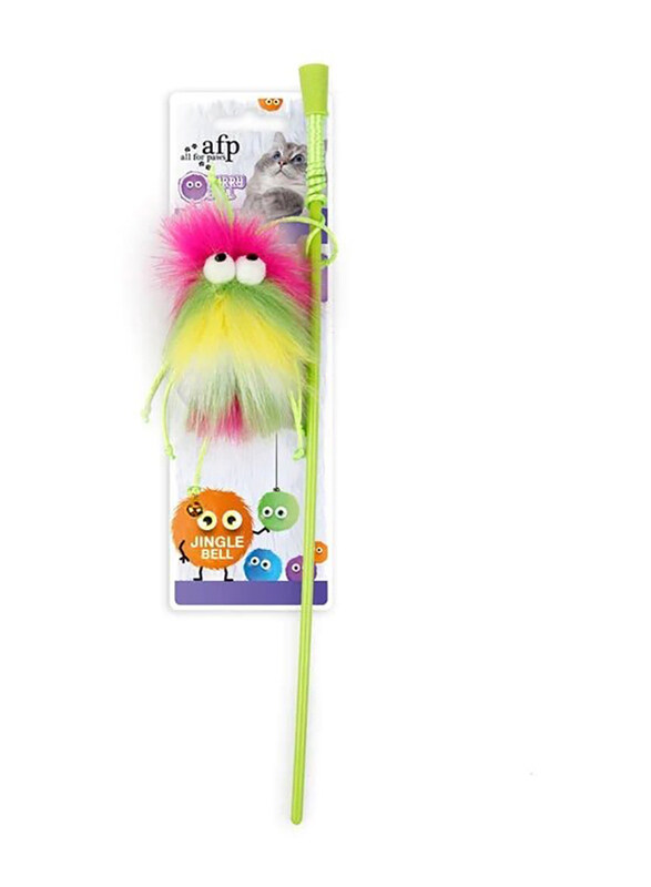 

All for Paws Multicolour Fluffer Wand Cat Toy with Catnip, Multicolour