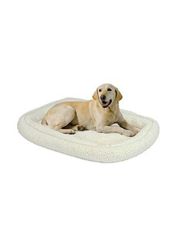 

Midwest 85 x 55cm Deluxe Quiet Time White Double Bolster Pet Bed, 1 Pieces, White