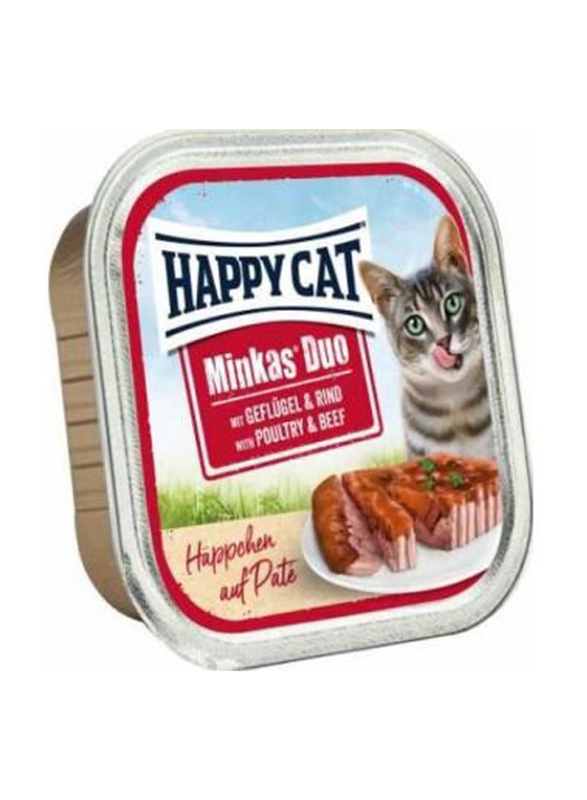 Happy Cat Minkas Dou Poultry & Beef Dry Cats Food, 100g