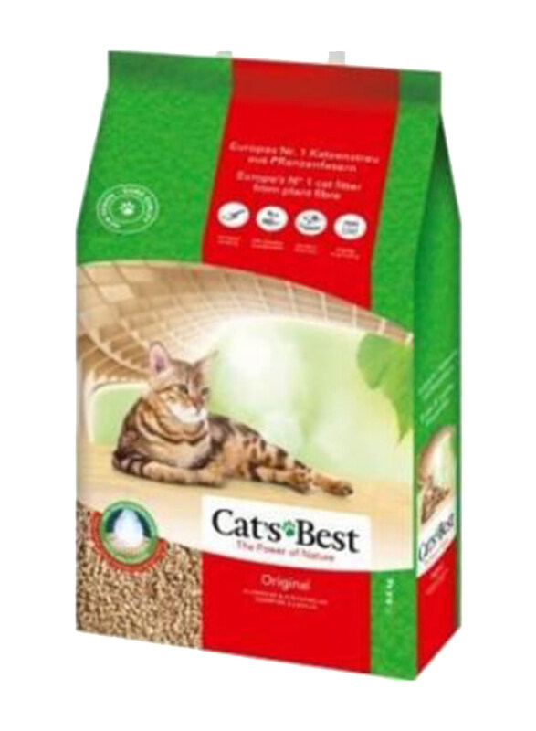 

Cat's Best Cat Original Clumping Litter from Plant Fibre, Dust Free & Biodegradable, 8.6 Kg, Multicolour