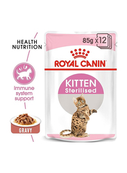 Royal Canin Wet Food with Gravy for Sterilized Cats for Up to 6-12 Months Cats, 12 x 85g