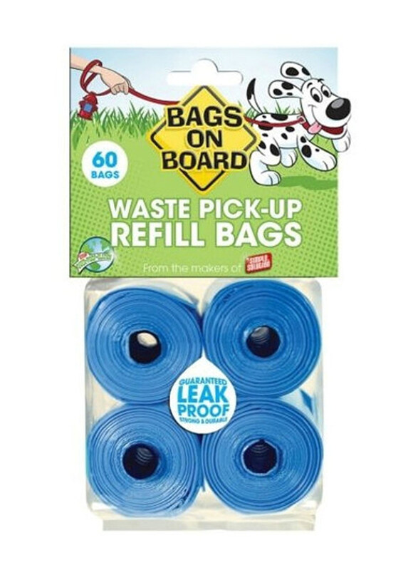 

Bags on Board Waste Pick-up Refill Bags, Blue, 60 Bags