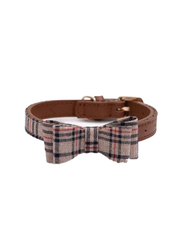 

Pawsitiv 1.5 x 35cm Thomas Pet Collar with Bow, Beige