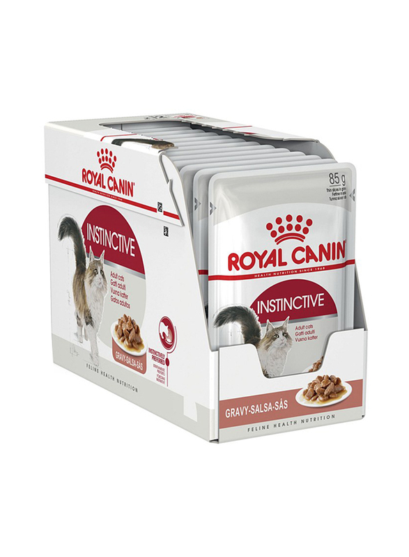 Royal Canin Feline Health Nutrition Instinctive Adult Wet Cat Food Chunks in Gravy, 1+ Years, 12 x 85g