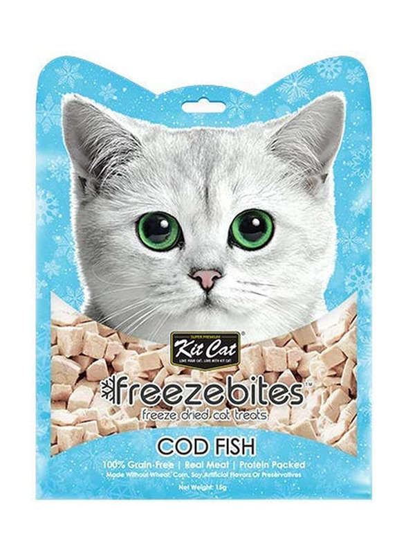 Kit Cat Freeze Bites Treats with Cod Fish Dry Cat Food, 15g