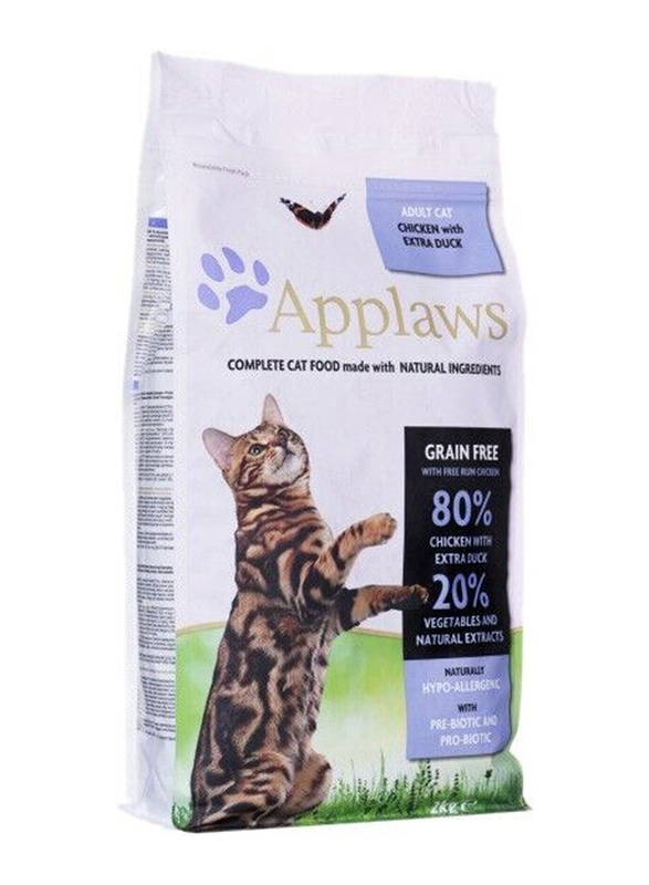 Applaws Chicken Duck & Vegetables Hypoallergenic Pre Probiotic Adult Dry Cat Food, 2 Kg