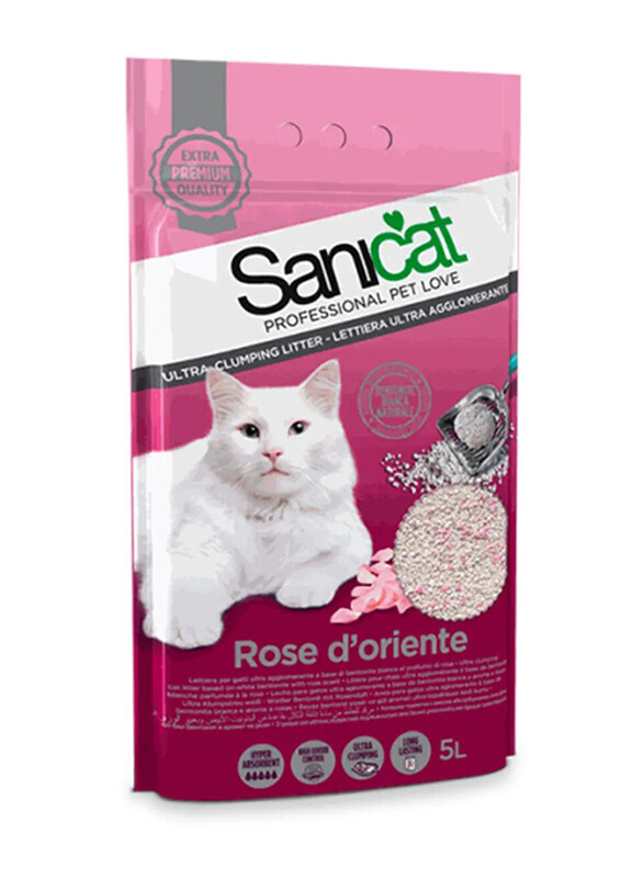 

Sanicat Professional Pet Love Rose D'Oriente Clumping Cat Litter, 5 Litter, Multicolour