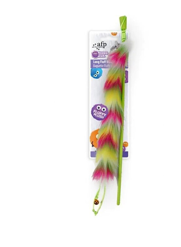 

All for Paws Long Fluffer Wand with Bell for Cats, Multicolour