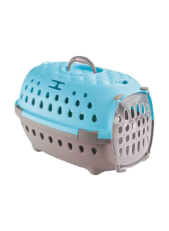 

Stefanplast Travel Chic Pet Carrier Crate, 50 x 34.5 x 31.6cm, Sky Blue/Grey