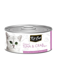 Kit Cat Wet Cat Food with Deboned Tuna & Crab Toppers for All Life Stages, 80g