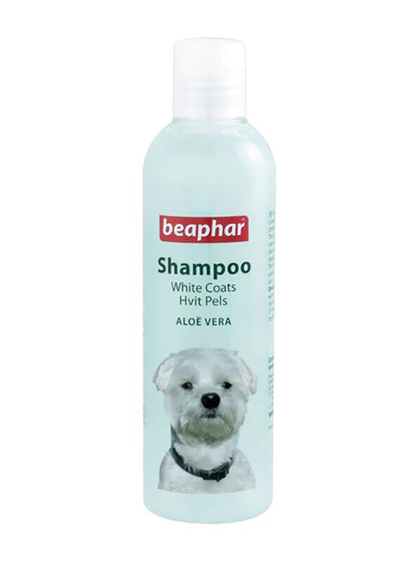 

Beaphar Aloe Vera Dog Shampoo for Dogs with White Coats, 250ml, Blue