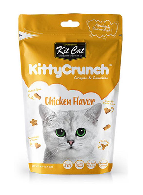 Kit Cat Kitty Crunch Hairball Control Bites Chicken Flavour With Taurine Dry Cat Food, 60g