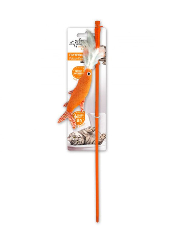 

All for Paws Fish & Wand Cat Toy, Orange