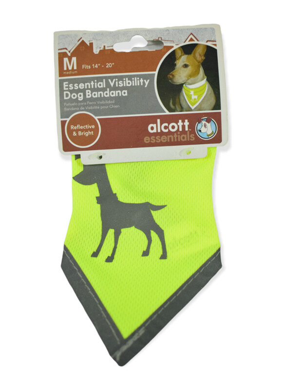 

Alcott Essentials Visibility Reflective Dog Bandana, Medium, Yellow