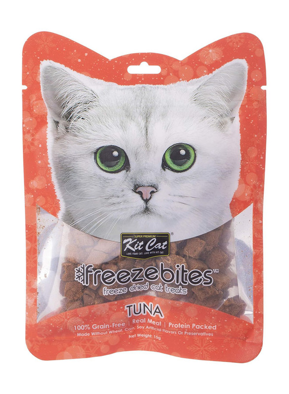 Kit Cat Freeze Bites Treats with Tuna Dry Cat Food, 15g