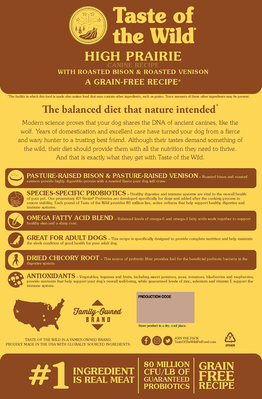 Taste of the Wild High Prairie with Bison & Roasted Venison Grain Free Dry Dog Food, 12.7 Kg