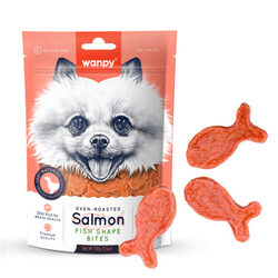 wanpy salmon fish shape bites 100grm